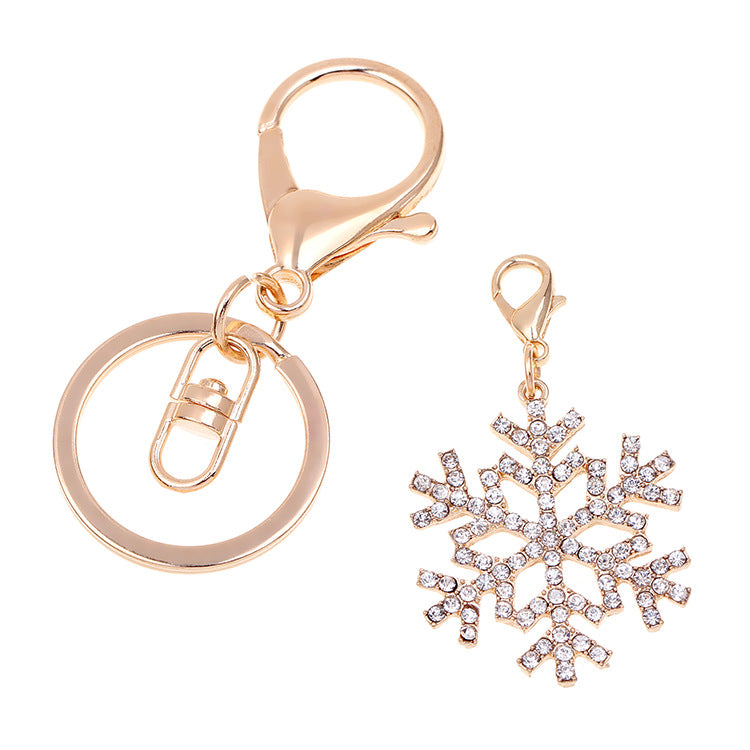 Wholesale Christmas Snowflake Diamond Gift  Alloy Keychain